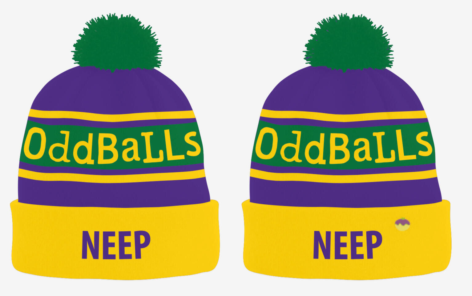 2 Neep x Oddballs hats (front and back)